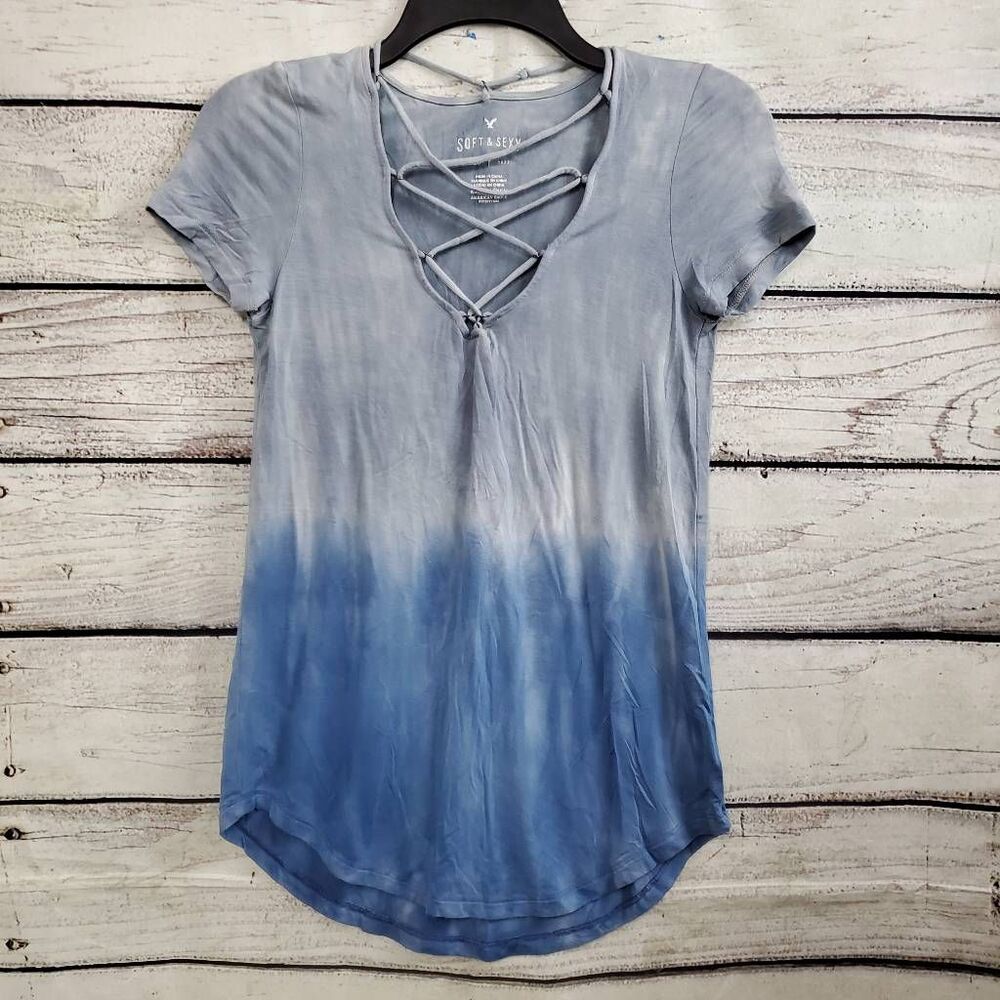 American Eagle Soft Sexy Lace Up Tee XS